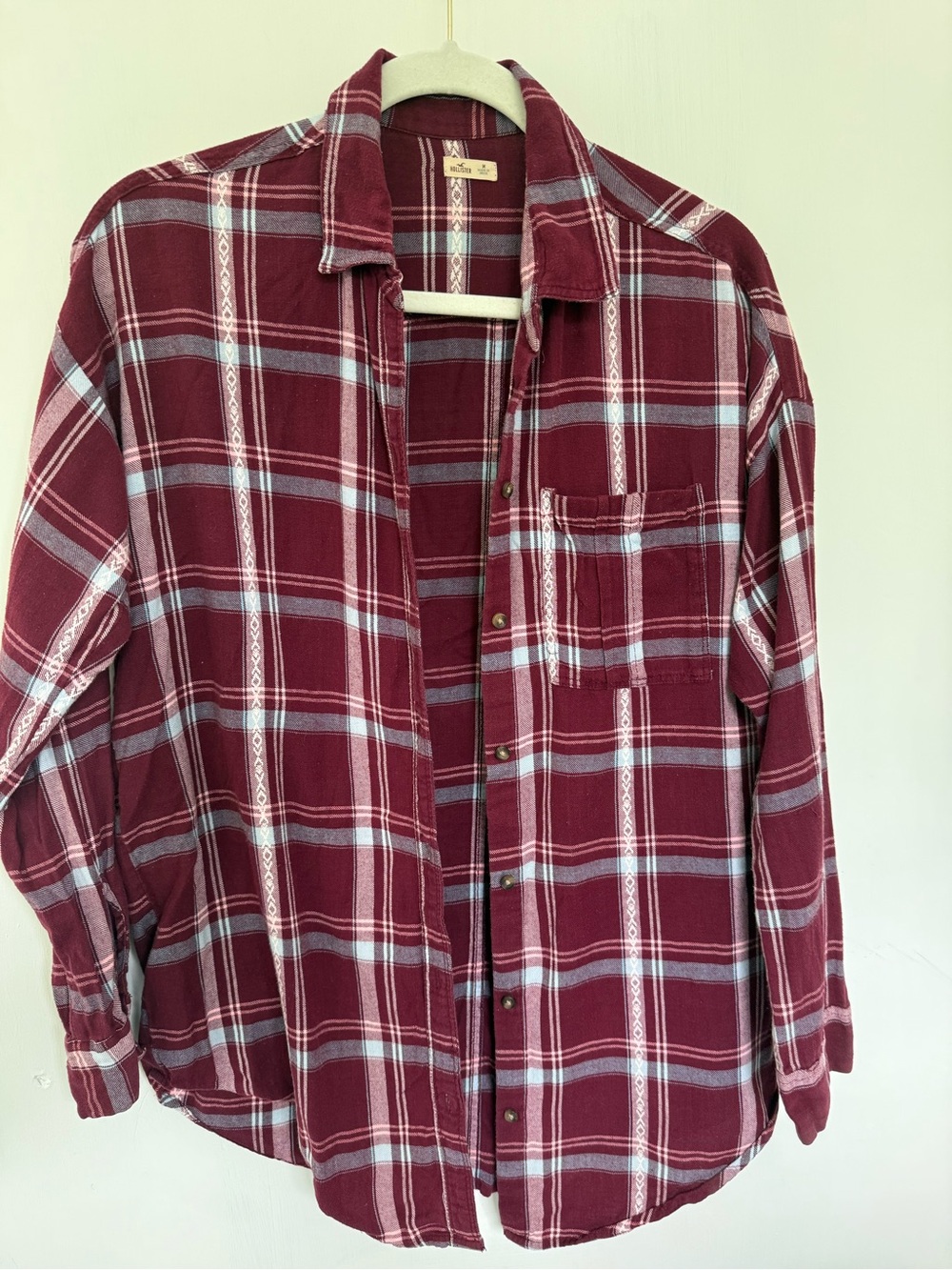 Y2K Hollister Women’s Soft Flannel Shirt Boyfriend Fit Plaid Medium